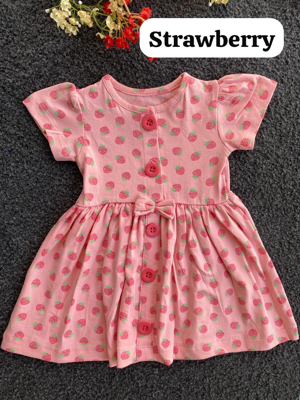 Cute Button Frocks for 6m to 18m