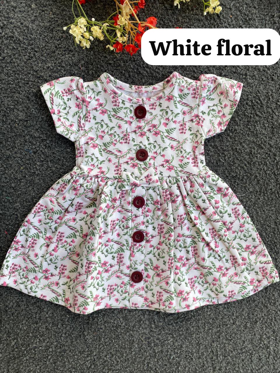 Cute Button Frocks for 6m to 18m