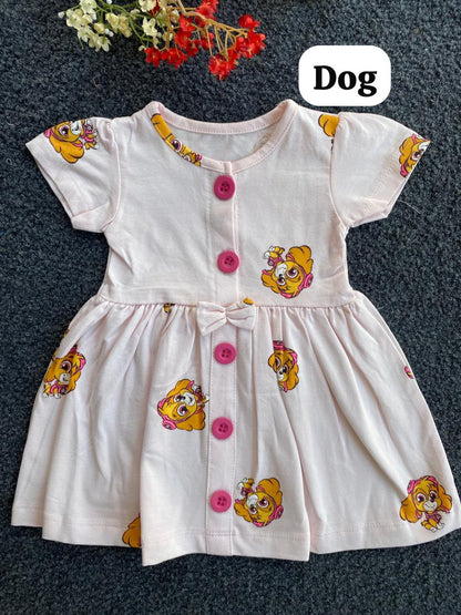 Cute Button Frocks for 6m to 18m