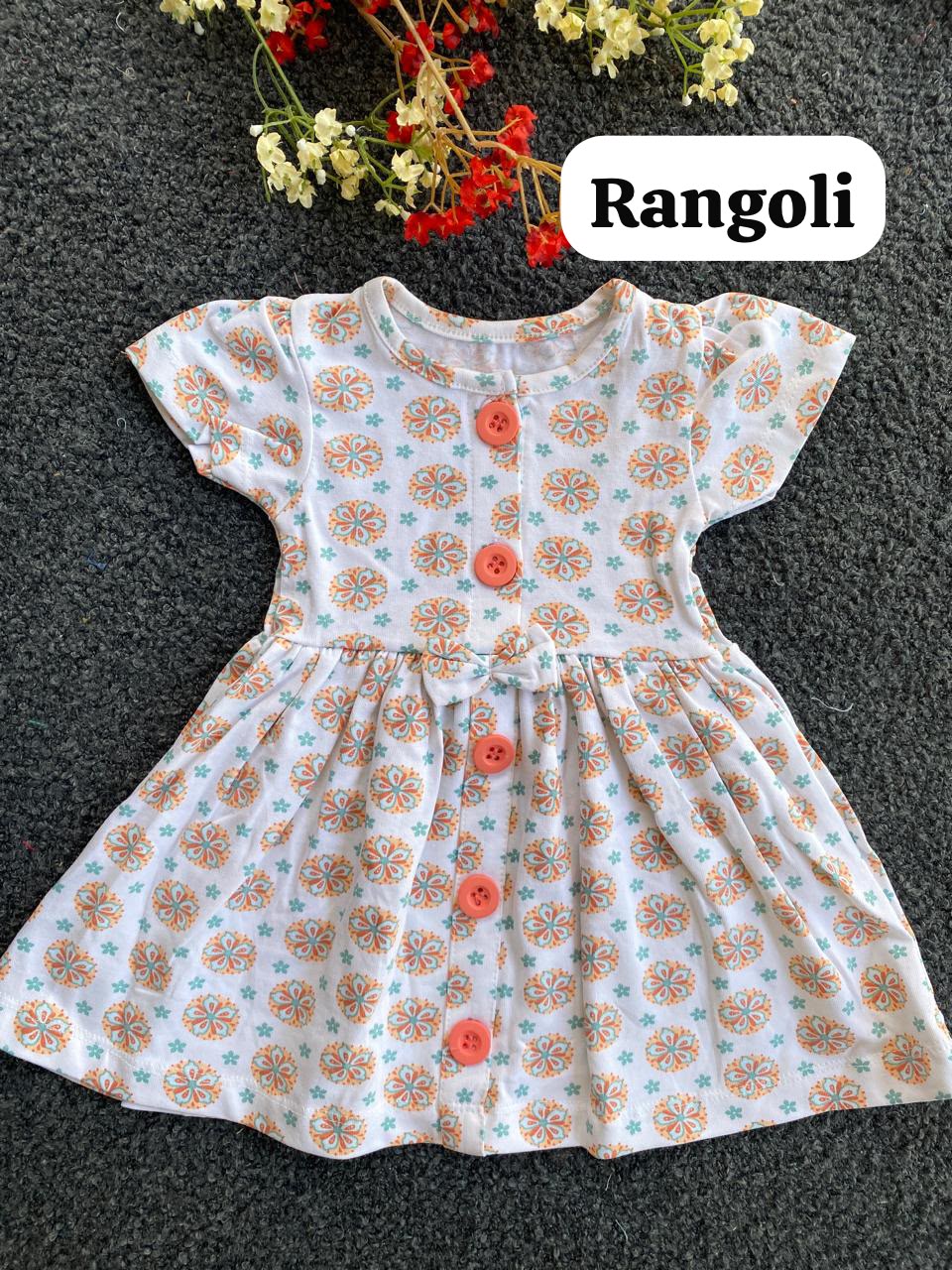 Cute Button Frocks for 6m to 18m