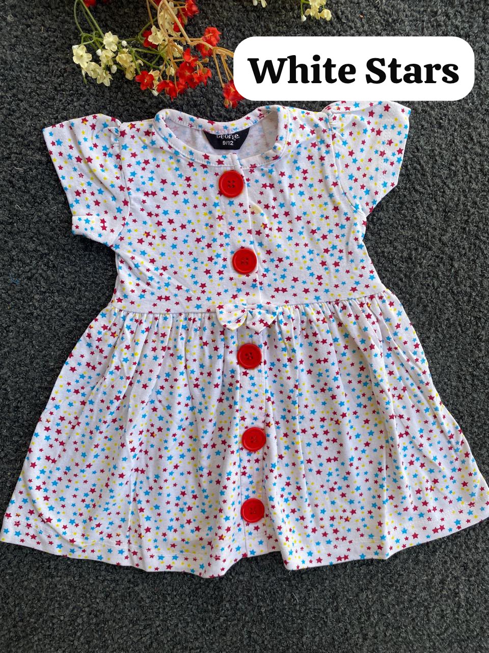 Cute Button Frocks for 6m to 18m