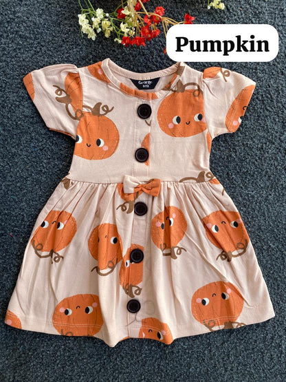 Cute Button Frocks for 6m to 18m