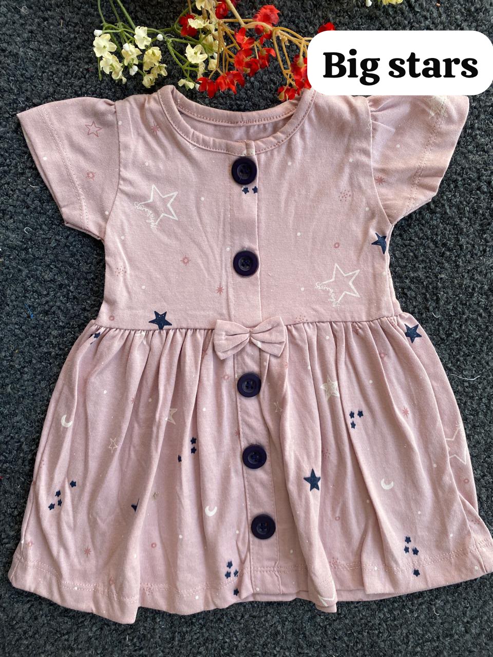 Cute Button Frocks for 6m to 18m