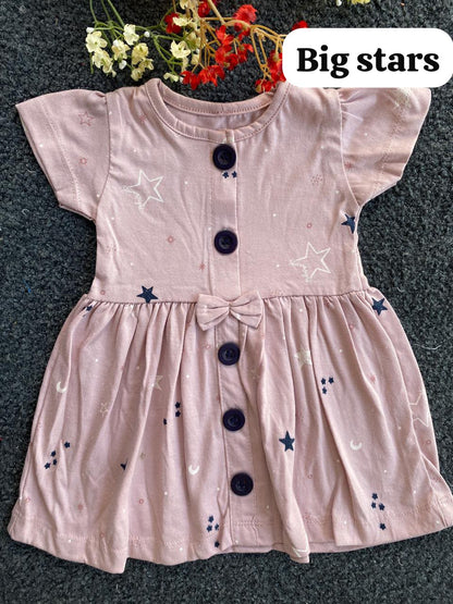 Cute Button Frocks for 6m to 18m