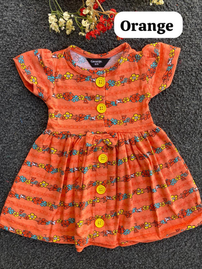 Cute Button Frocks for 6m to 18m