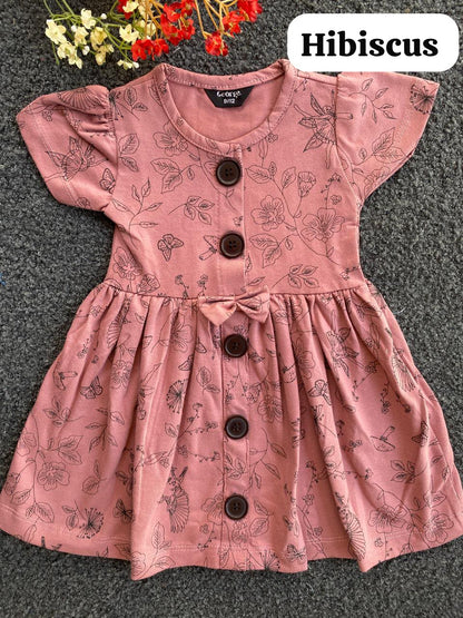 Cute Button Frocks for 6m to 18m