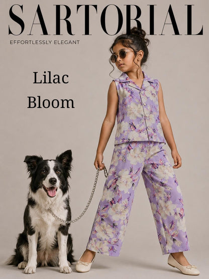 Pretty collar Front Button Floral Coord Sets for 2yrs to 5yrs