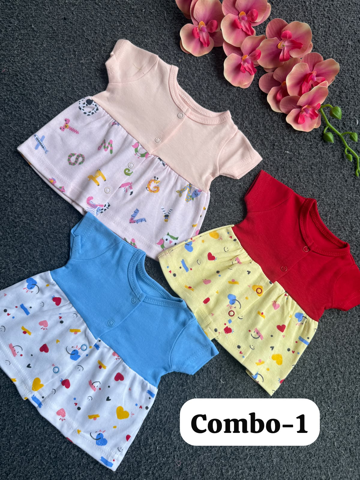 Front Open Cute Short Frocks for Newborn to 2yrs
