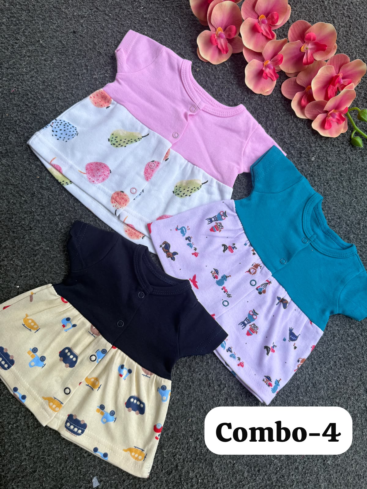 Front Open Cute Short Frocks for Newborn to 2yrs
