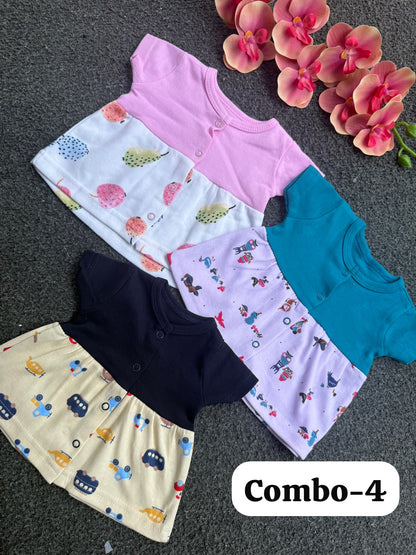 Front Open Cute Short Frocks for Newborn to 2yrs