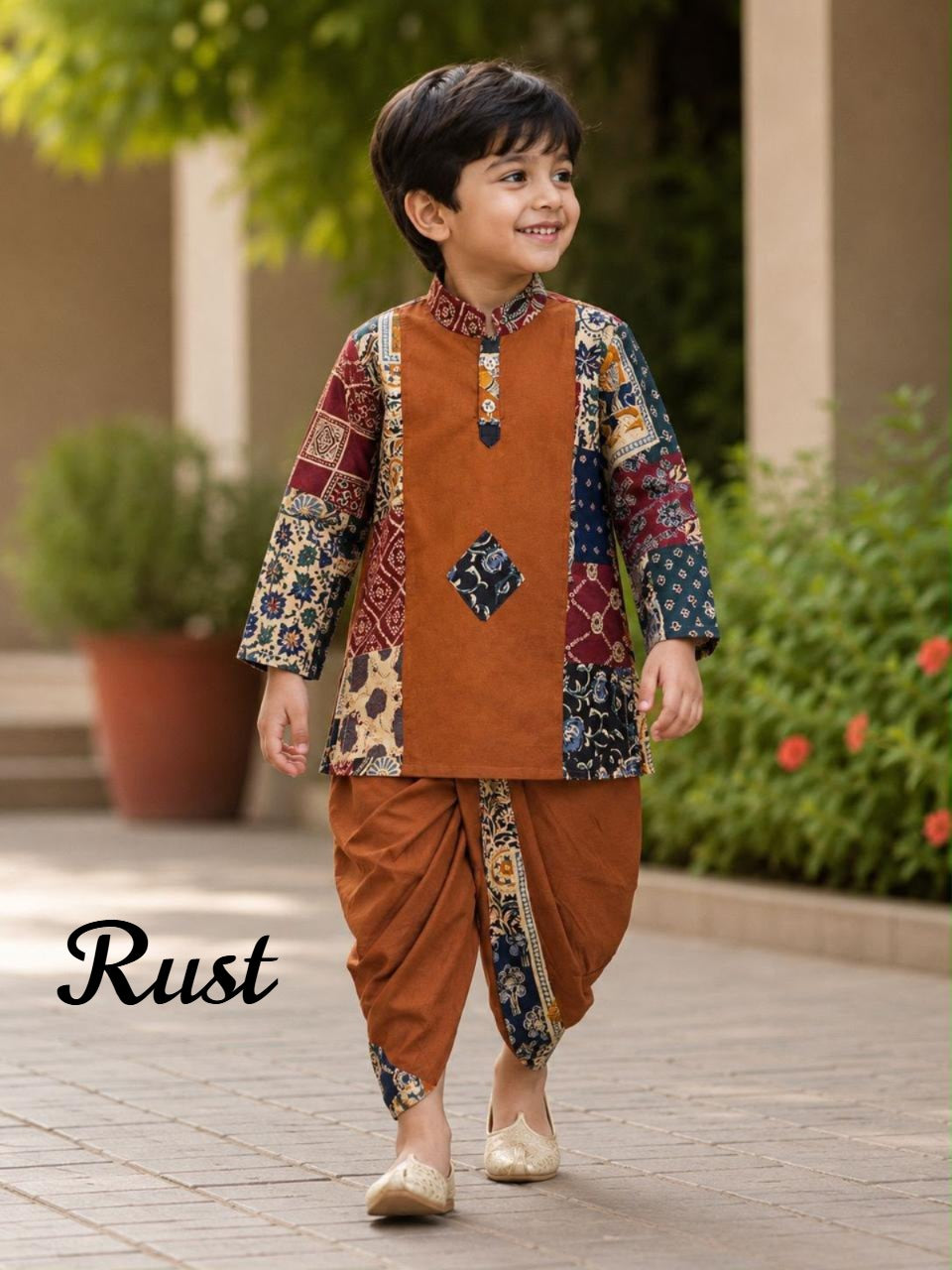 Boys Hand Block Kurta-Dhoti sets | 9m to 8yrs | Ethnic Collection