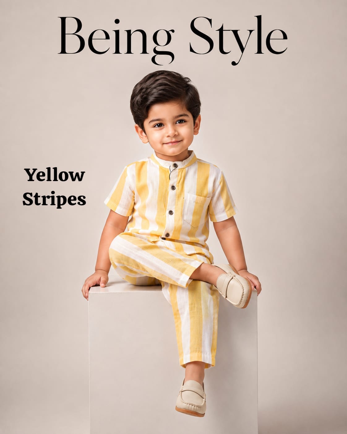 Chinese Collar Muslin Pant Sets for Boys | 6m to 18m