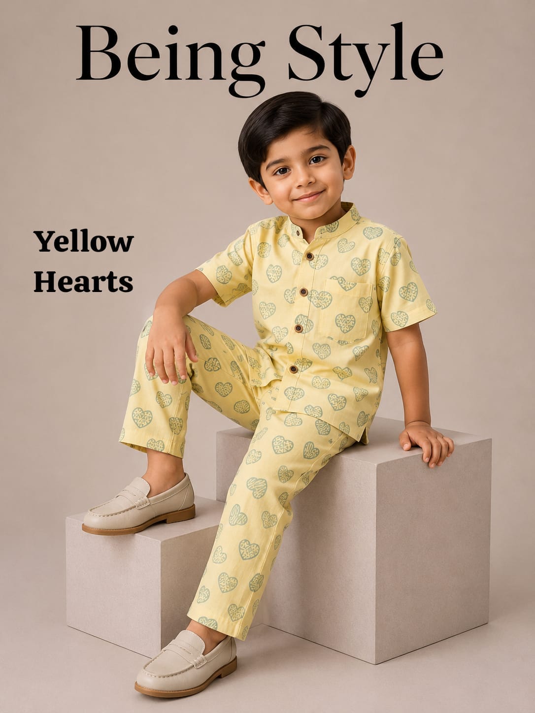 Chinese Collar Muslin Pant Sets for Boys | 6m to 18m