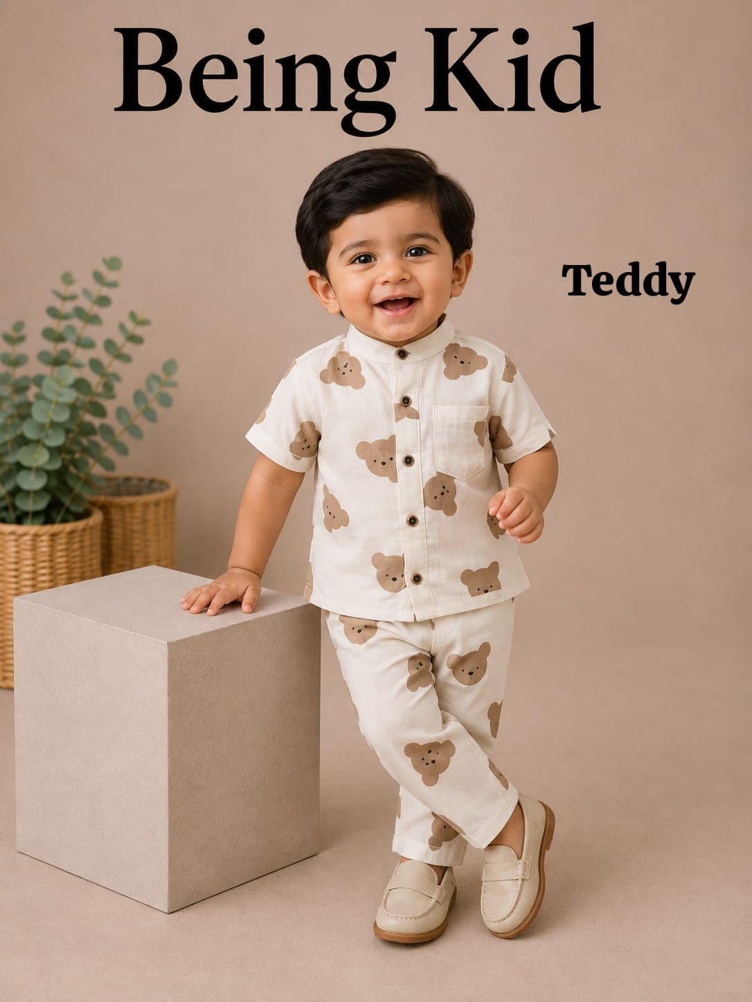 Chinese Collar Muslin Pant Sets for Boys | 6m to 18m