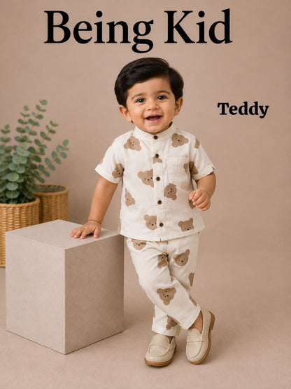 Chinese Collar Muslin Pant Sets for Boys | 6m to 18m