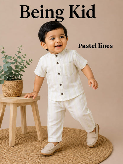 Chinese Collar Muslin Pant Sets for Boys | 6m to 18m