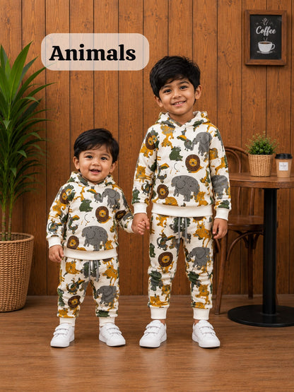 Unisex Hooded Sweat Shirt Coords for Winter,9m to 3yrs, Comfy and warm
