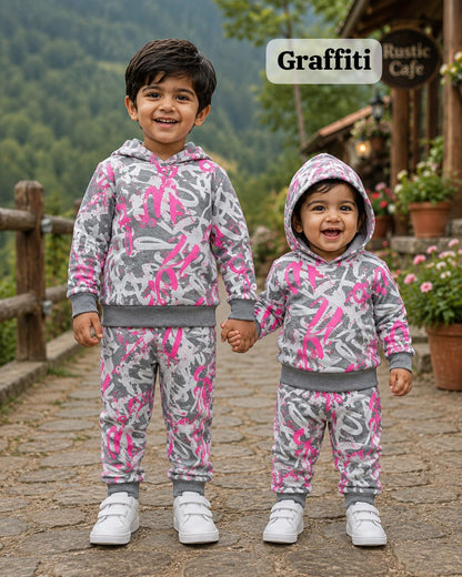 Unisex Hooded Sweat Shirt Coords for Winter,9m to 3yrs, Comfy and warm