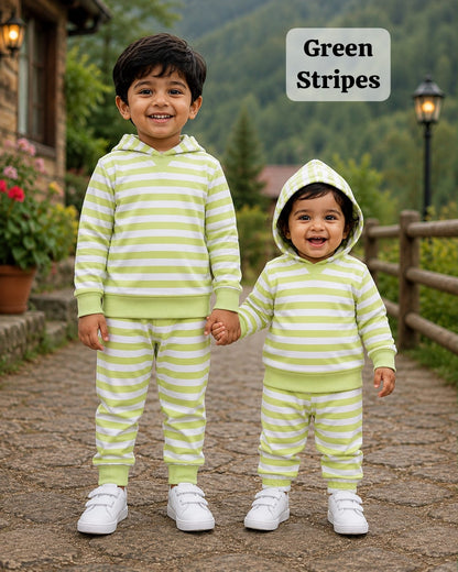 Unisex Hooded Sweat Shirt Coords for Winter,9m to 3yrs, Comfy and warm