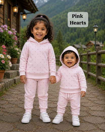 Unisex Hooded Sweat Shirt Coords for Winter,9m to 3yrs, Comfy and warm