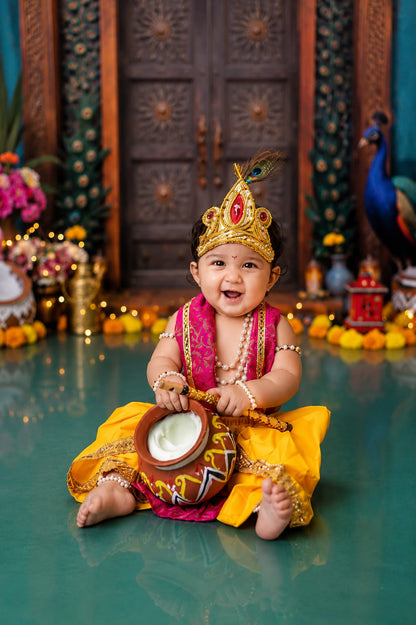 Krishna Sets for Janmashtami |0 - 7years| 10pcs set| comes with jewelry