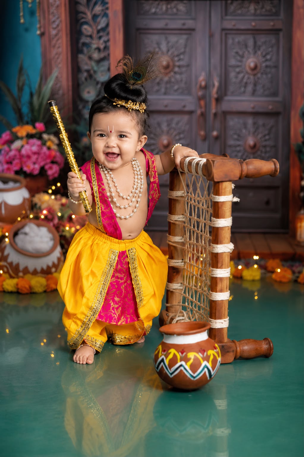 Krishna Sets for Janmashtami |0 - 7years| 10pcs set| comes with jewelry