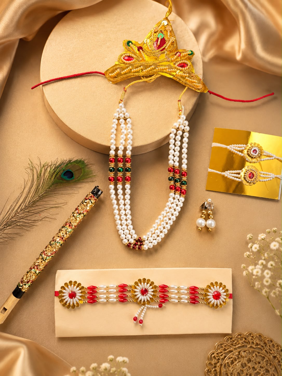 Krishna Sets for Janmashtami |0 - 7years| 10pcs set| comes with jewelry