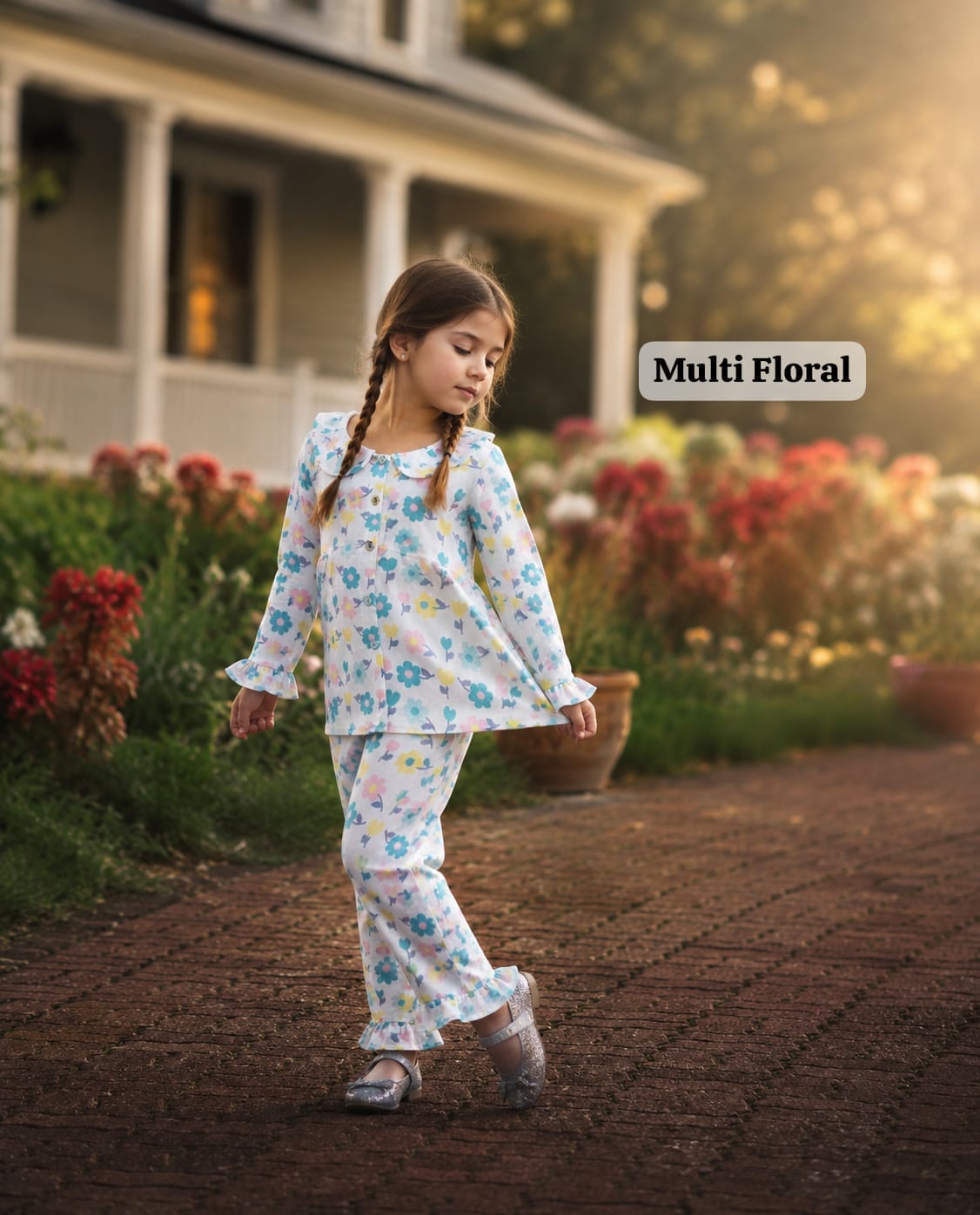 Muslin Ruffle Collar & Frill Pant Co-ord Sets for 9m to 3yrs| Extra Stylish Edition