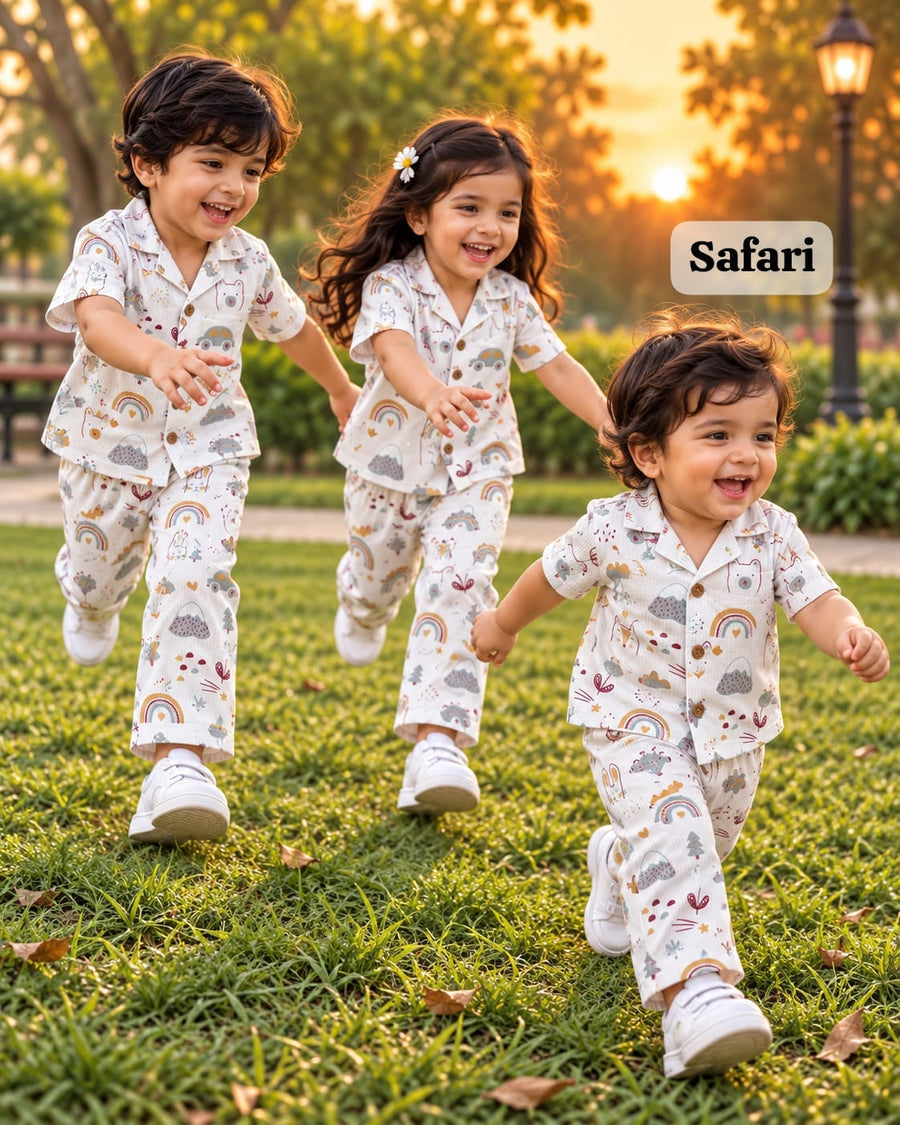 Playful Unisex Cotton pyjama Sets for 1 to 5yrs | Outdoor Play Edition