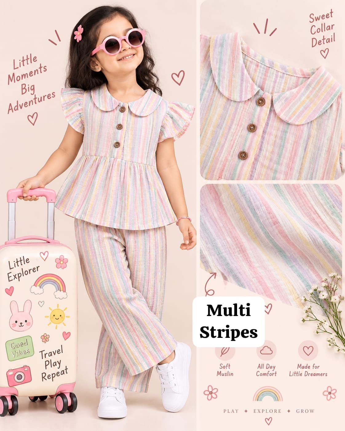 Muslin Peplum Coords for 2yrs to 5yrs