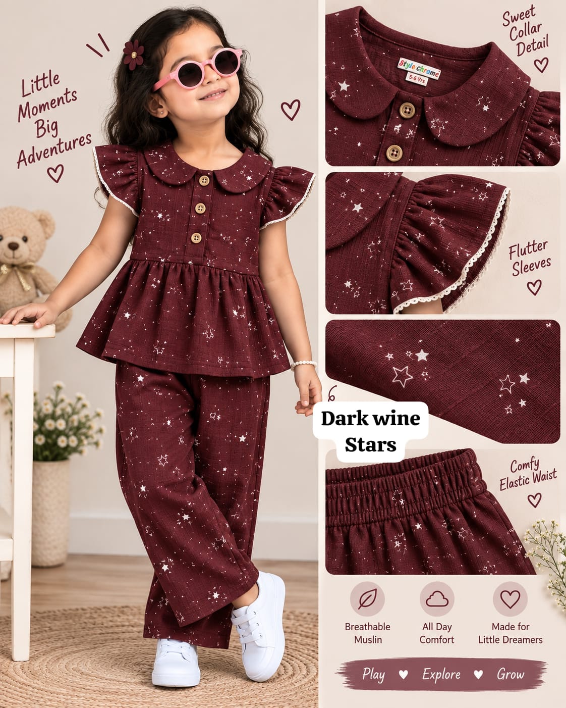 Muslin Peplum Coords for 2yrs to 5yrs