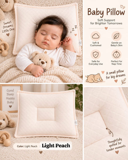 Soft Baby cushioned Flat Head Pillow | Soft & Gentle Support for Newborns to toddlers