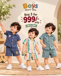 Boys Cotton Short Sets, 3m To 24m, Buy 3 for 999/-