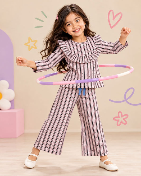 Ruffle Neck coords for 9m to 5yrs, Trendy Apparel