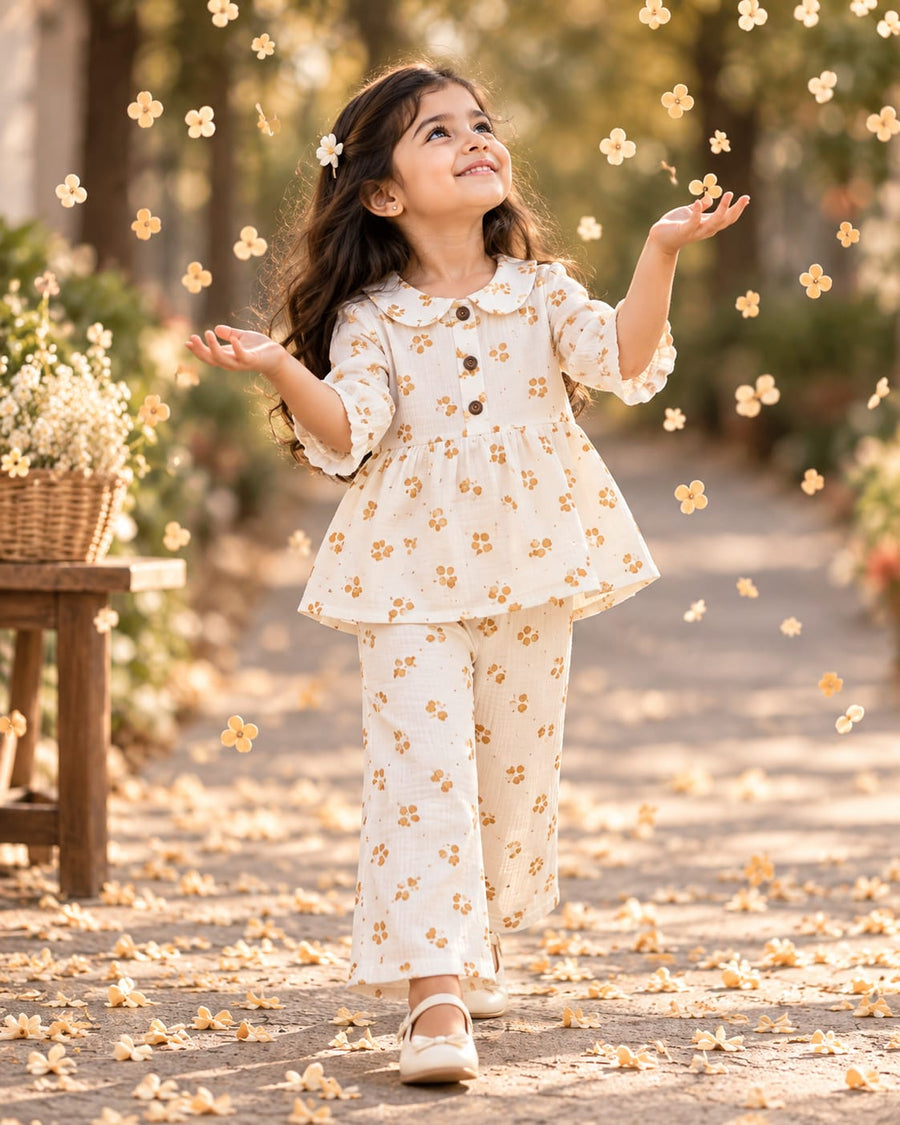Muslin Peplum Coords for 2yrs to 5yrs, Trendy and Classy
