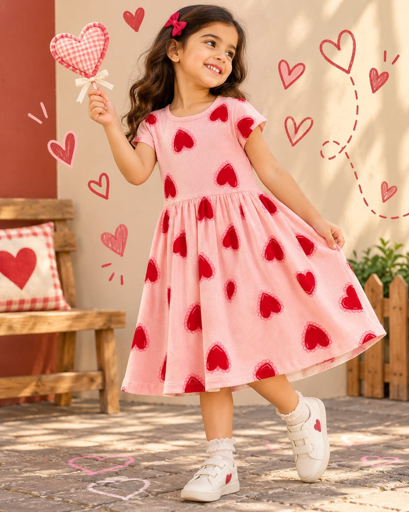 Ribbed Cotton Long Frocks for 3yrs to 9yrs, Extra Soft and Extra Comfy