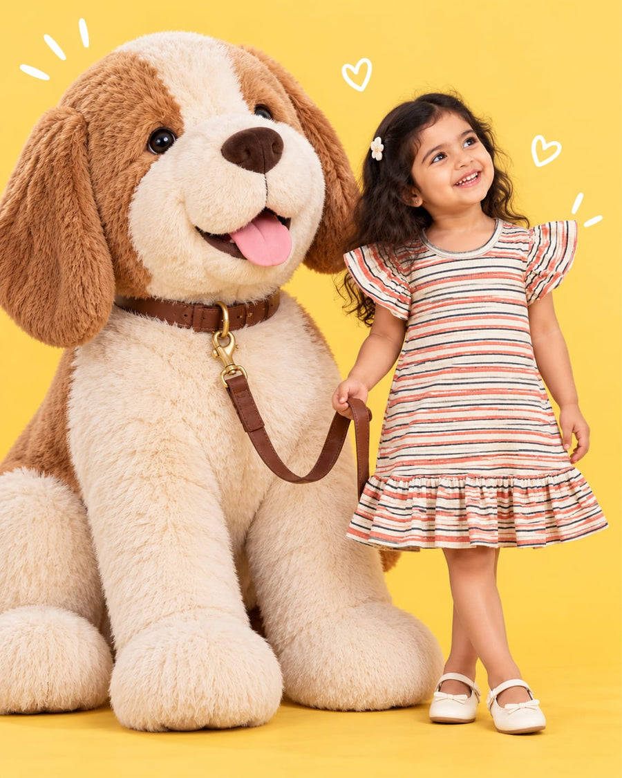 Adorable Ribbed Cotton Frill Frocks for 1 to 5yrs