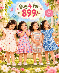 Adorable Ribbed Cotton Frill Frocks for 1 to 5yrs