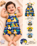 Branded Cotton Dungaree Romper for 3-6 months babies