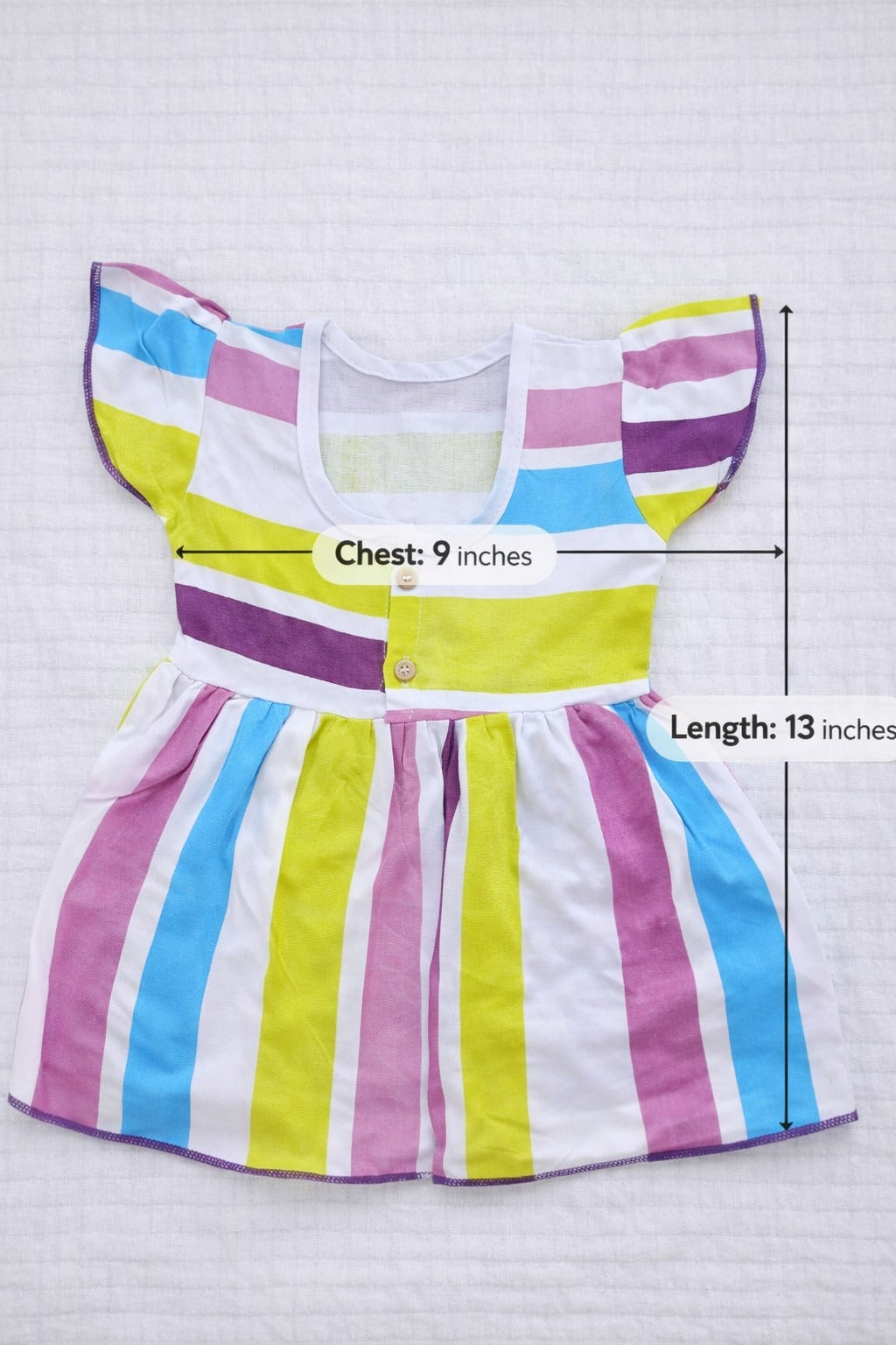 Color Striped Cotton Frocks (0-5 Months) – Girls