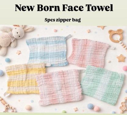 6 layer Muslin Baby washcloth| napkin (Pack of 5) – Ultra Soft & Gentle