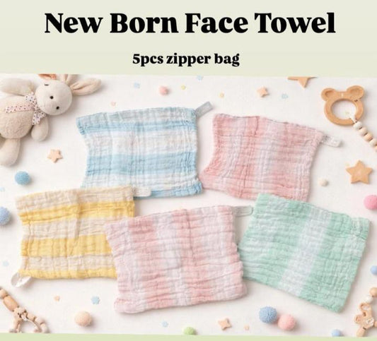 6 layer Muslin Baby washcloth| napkin (Pack of 5) – Ultra Soft & Gentle