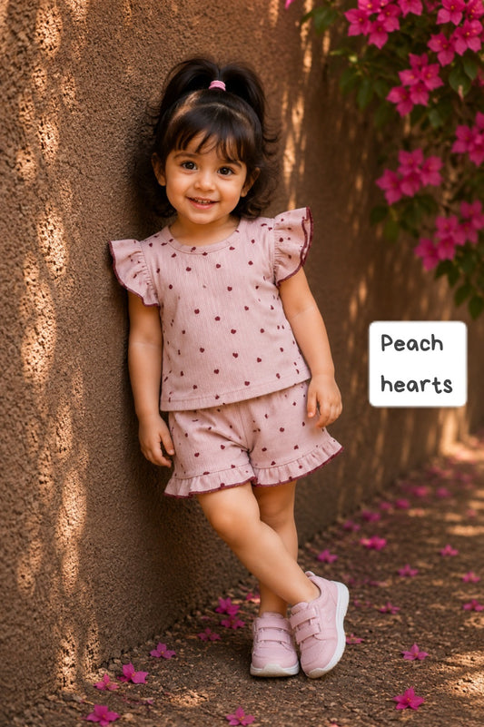 Soft Ribbed Cotton Frill Short Sets | 12m to 3yrs| Summer Edition