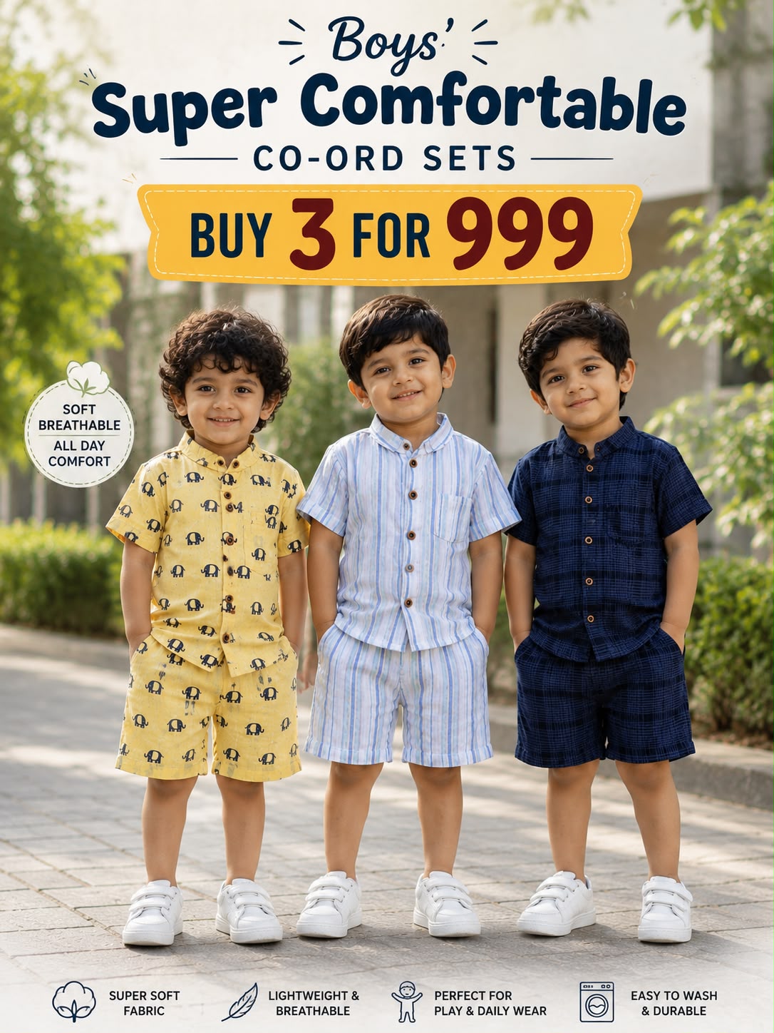 Premium boys cotton & muslin coord Sets | 1year to 3yrs| Premium Feels