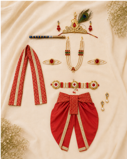 Krishna Sets for Janmashtami |0 - 7years| 10pcs set| comes with jewelry