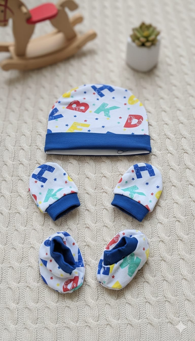 Caps, Mittens and Bootie Sets (0-6 Months) – Unisex