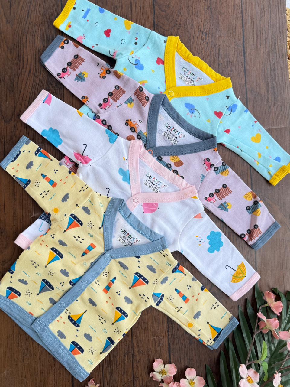Printed Buttoned Cotton Jabla (Pack of 4) – Unisex