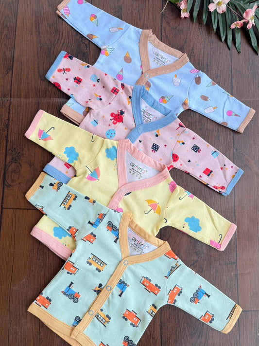 Printed Buttoned Cotton Jabla (Pack of 4) – Unisex