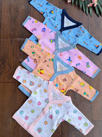 Printed Buttoned Cotton Jabla (Pack of 4) – Unisex
