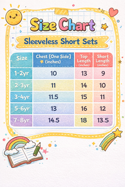 Sleeveless Coords unisex (1 to 8yrs)